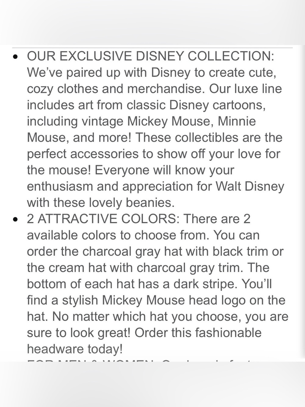 Barefoot Dreams CozyChic Adult Classic Mickey Mouse Beanie Disney Series Gray - Picture 8 of 8